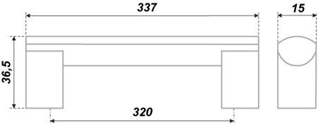Мебельная ручка, RS152CP.19/320