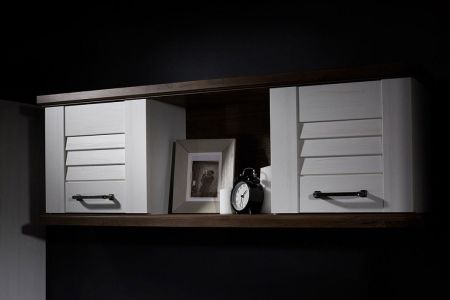 Шкаф-полка навесная, Кантри (1236*292*431) Сосна Андрерсен/Орех Риббек темный, 30907