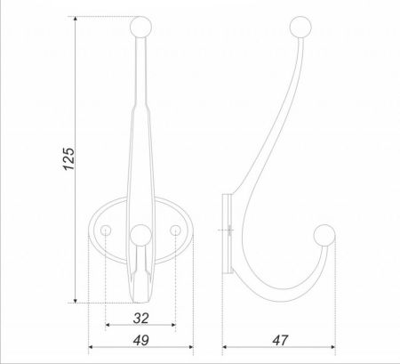 Мебельный крючок SENOR, K204.07BAZ.6