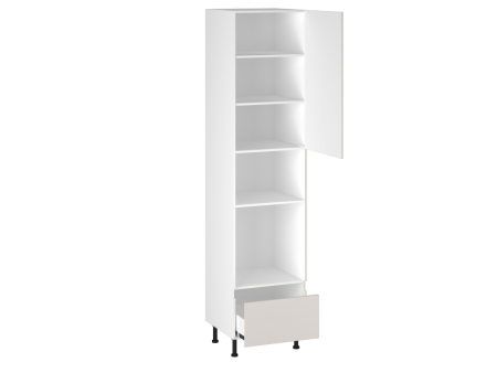 Шкаф-пенал 1080 П-1 бок правый МДФ, Виста (600*586*2576) Экокожа Белый, 26297