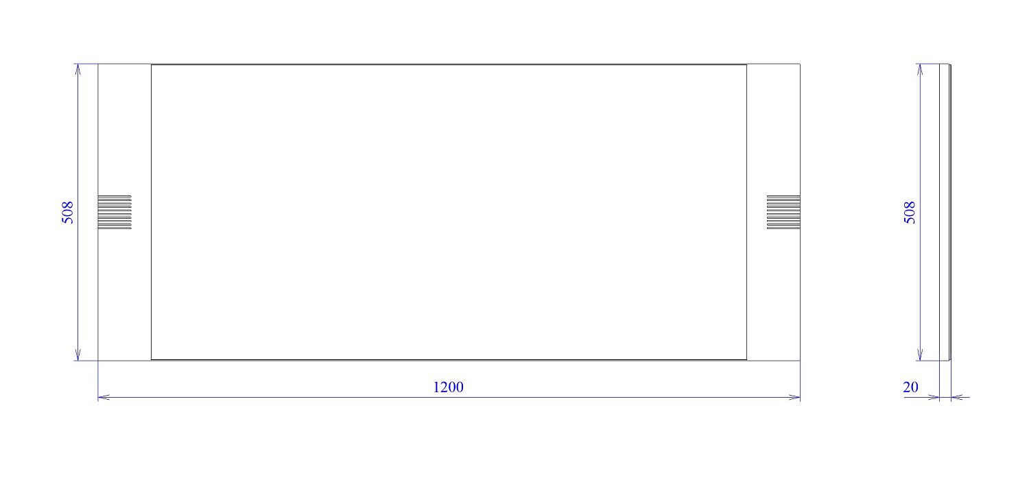 Зеркало NEW, Мале (1200*20*508) Дуб галифакс белый, 11231
