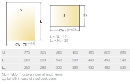 Выдвижной ящик со стеклянными стенками Titus Tekform slimline DW182 500 мм, стекло, антрацит арт. 655-7X50-187-00, 655-7X50-187-00