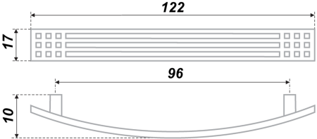 Мебельная ручка, RS003SC/DBL.4/96