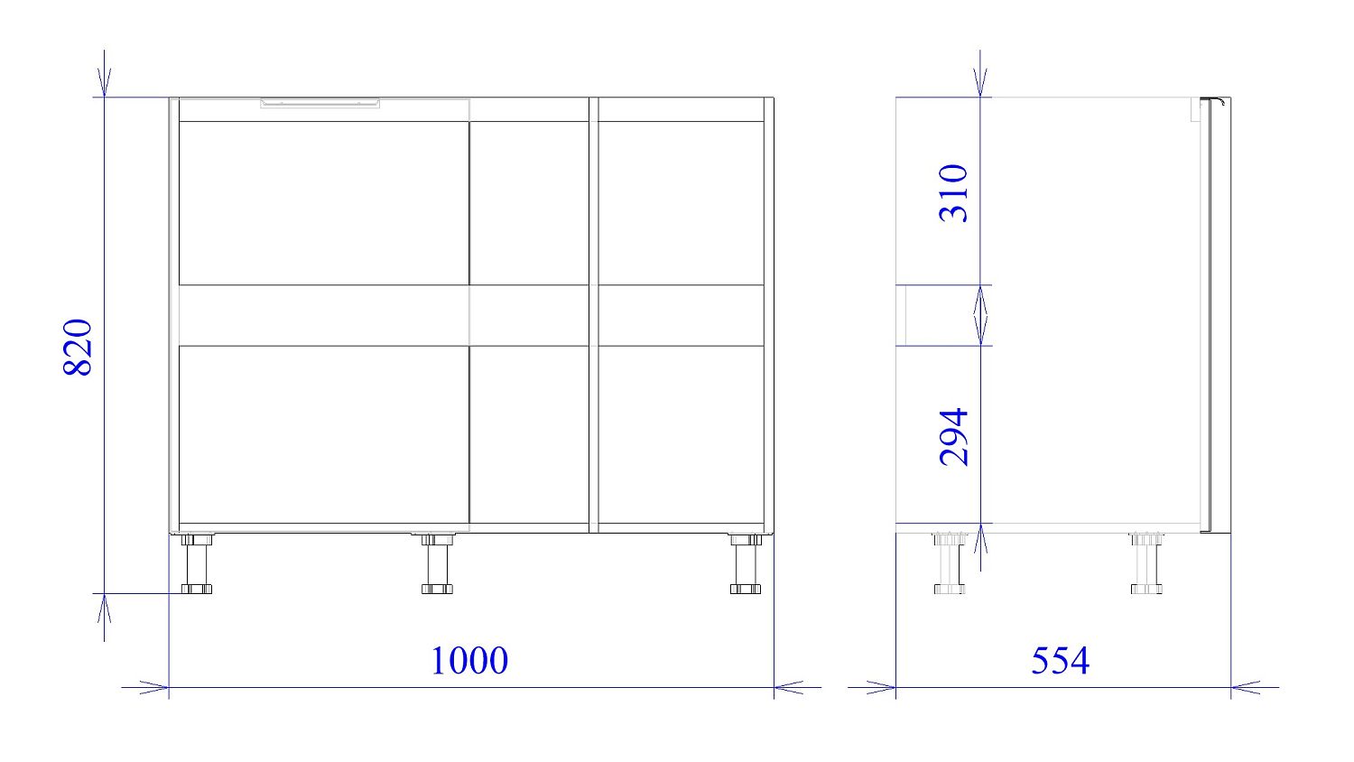 Стол под мойку угловой СМУ-110, Ватель (1000*554*820) Экокожа Серый, 23314