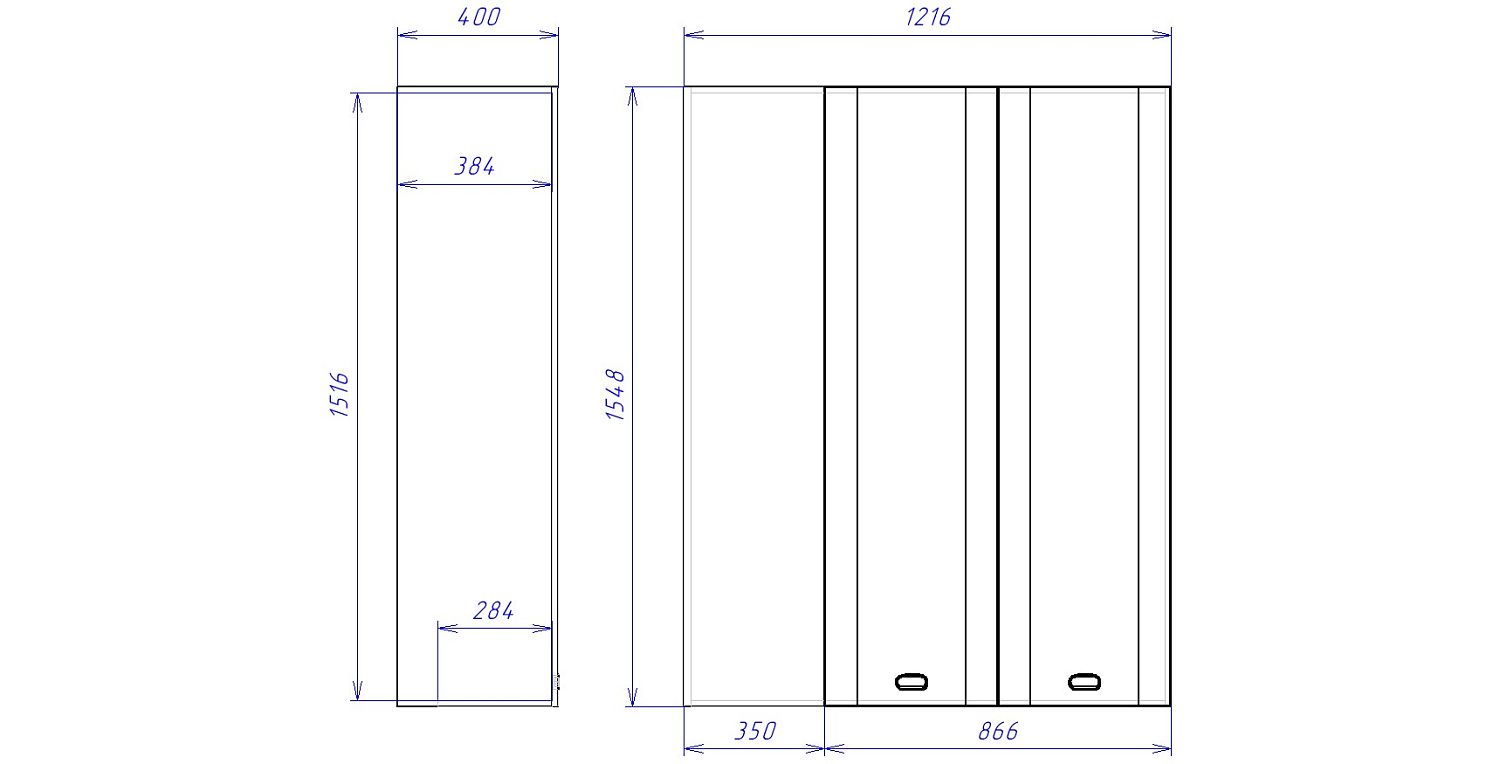 Пенал ПУ-1216 (960), Сити (1216*403*1548) Дуб Галифакс натуральный, 20844