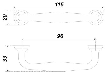 Мебельная ручка Хром, RS433CP.4/96