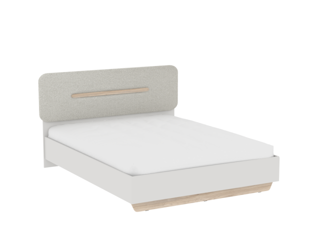 Кровать 1600 со светлой мягкой вставкой и подъемным механизмом, Аврора (1756*2063*1049) Дуб Мария/Кашемир