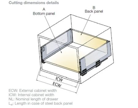 Выдвижной ящик со стеклянными стенками Titus Tekform slimline DW182 450 мм, стекло, белый арт. 655-7X45-152-00, 655-7X45-152-00