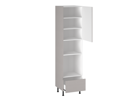 Шкаф-пенал 960 П-1 бок левый МДФ, Виста (600*586*2456) Экокожа Бежевый, 26479