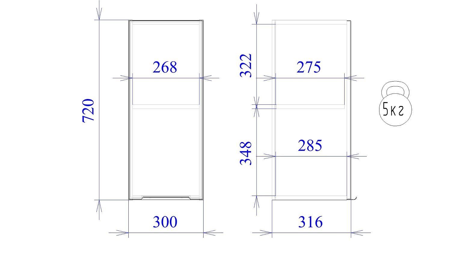 Шкаф  ШГ-30, Ватель (300*316*720) Дуб рейка шоколад, 23341