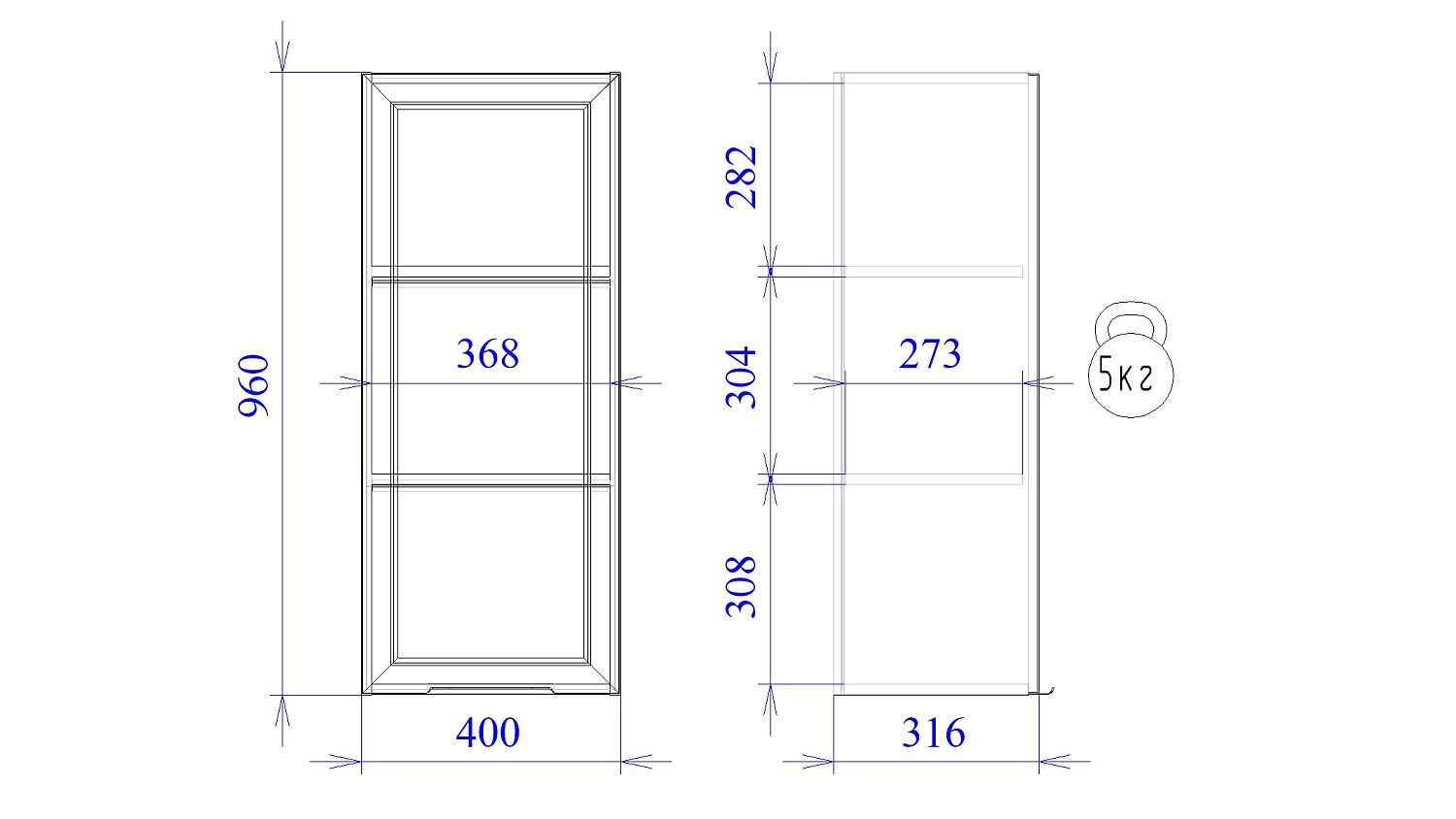Шкаф 960 ШСТ-40, Ватель (400*316*960) Черный, 23366