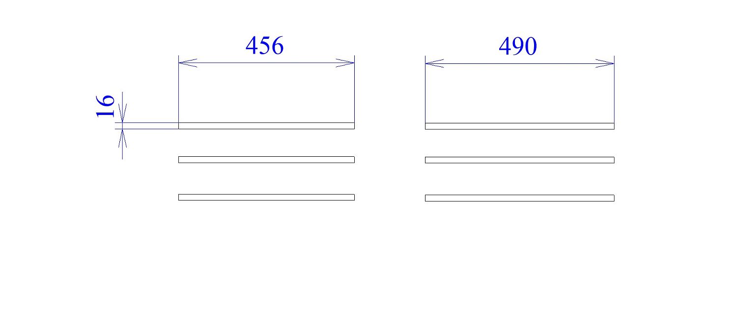 Доп. полки в шкаф 3-х дверный узкие, Сиде (456*490*16) Белый, 12916