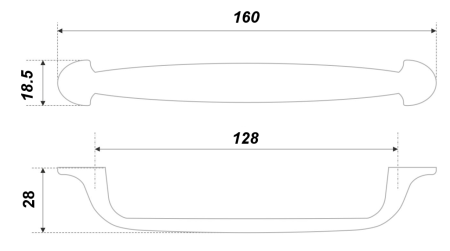 Мебельная ручка, RS284BL.4/128