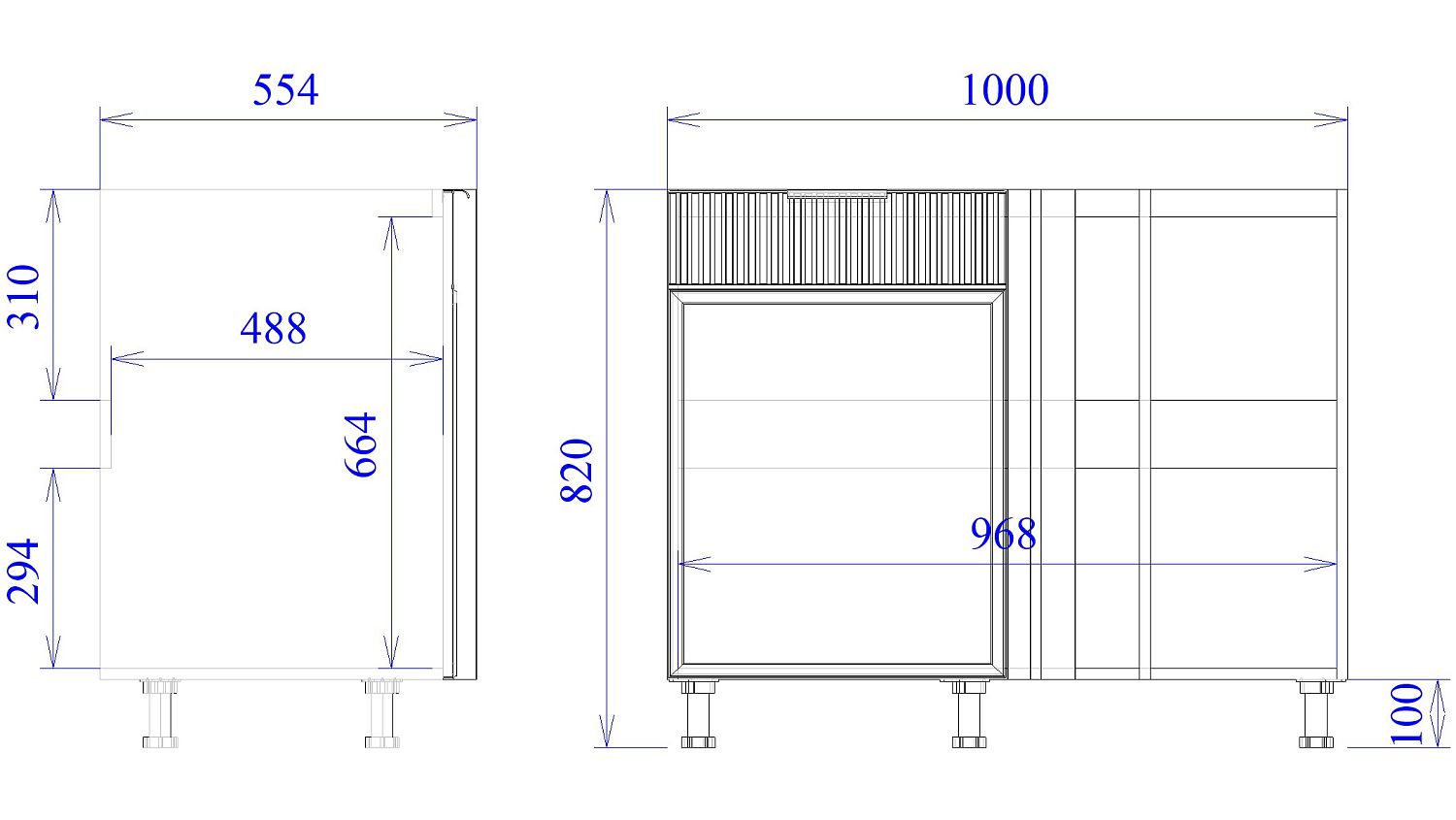 Стол под мойку угловой СМУ-110, Берта (1000*554*820) Светлый Мокко, 22922