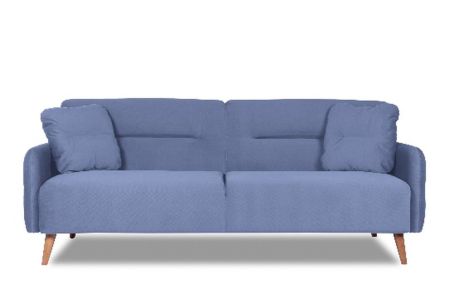 Диван HYGGE  с подушками Велюр Priority 977  (2060*900*860) Серо-голубой, 00-00009797