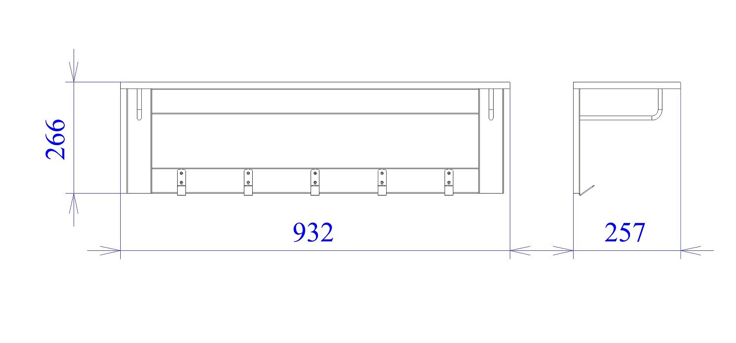 Вешалка широкая, Фрея (932*257*266) Белый, 50703