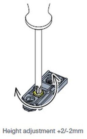 Монтажная планка петли T-type TeraBlack F2 мм прямая с винтами 6,3х15 мм, 700-0LC2-961-00