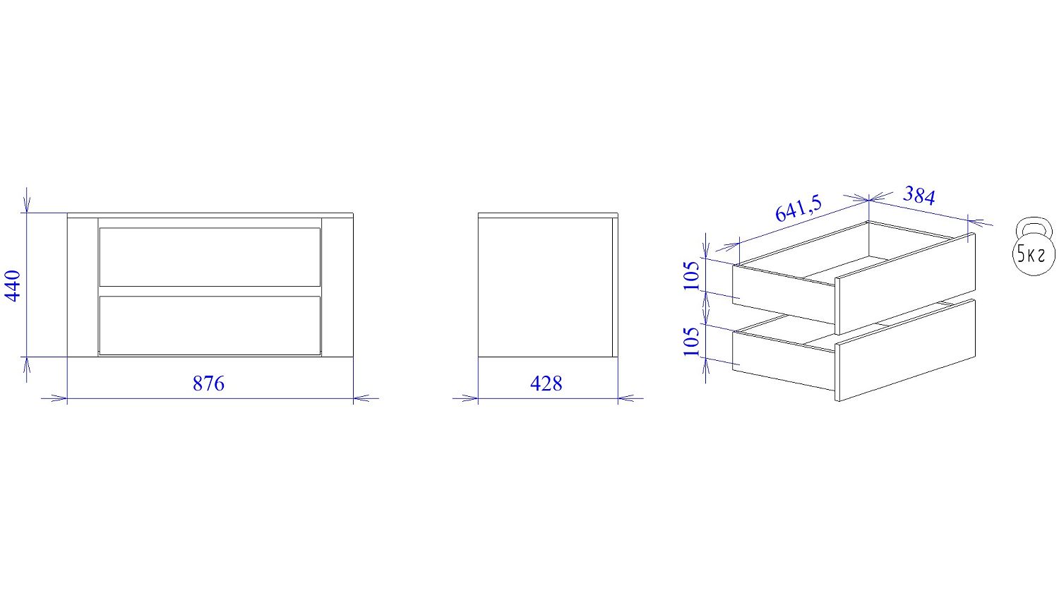Доп.ящики в шкаф 4-дверный, Палермо (876*428*440) Дуб Каселла коричневый, 12802