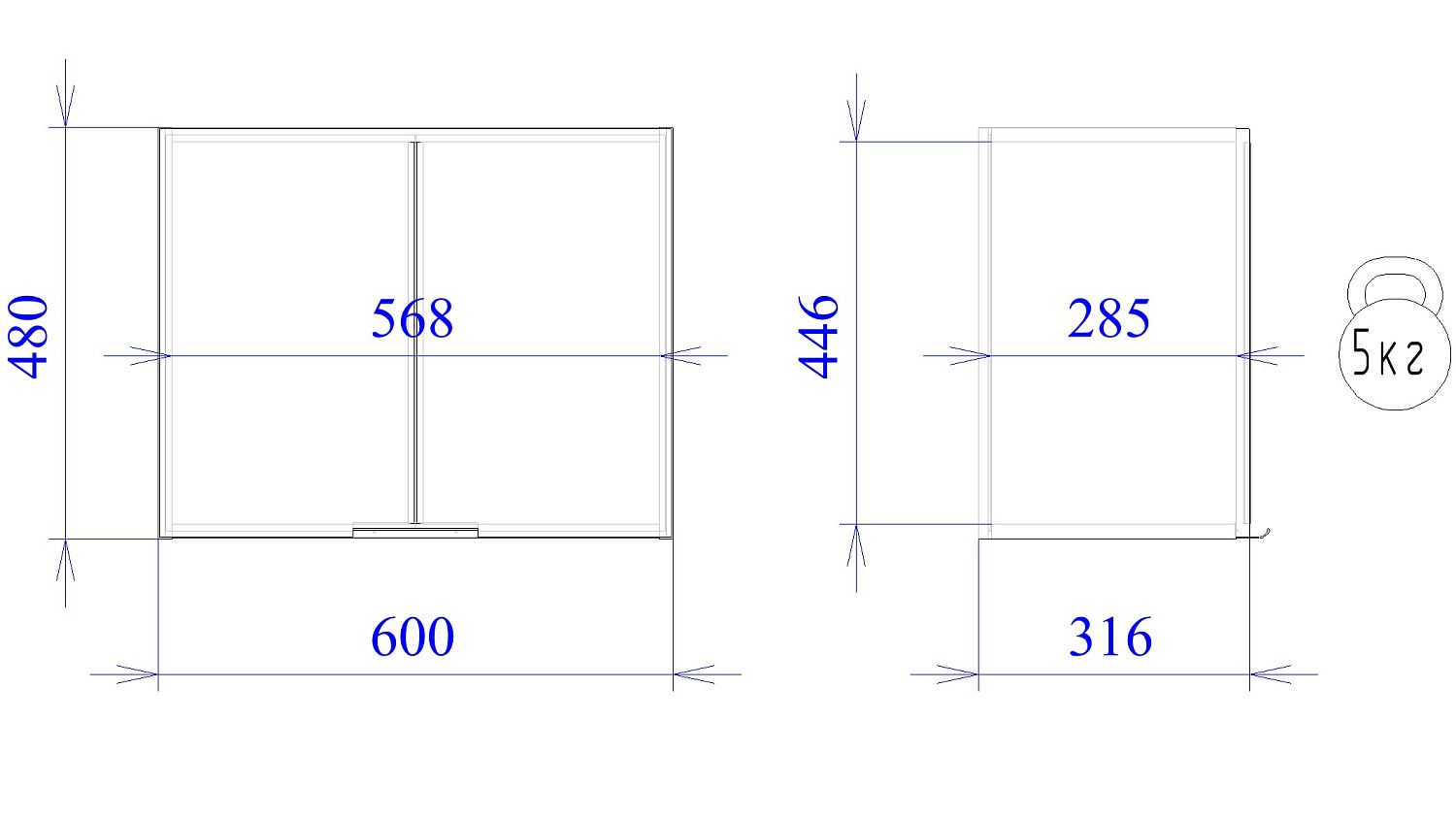 Шкаф под вытяжку ШВ-60 (480), Монза (600*316*480) Экокожа Бежевый, 23137