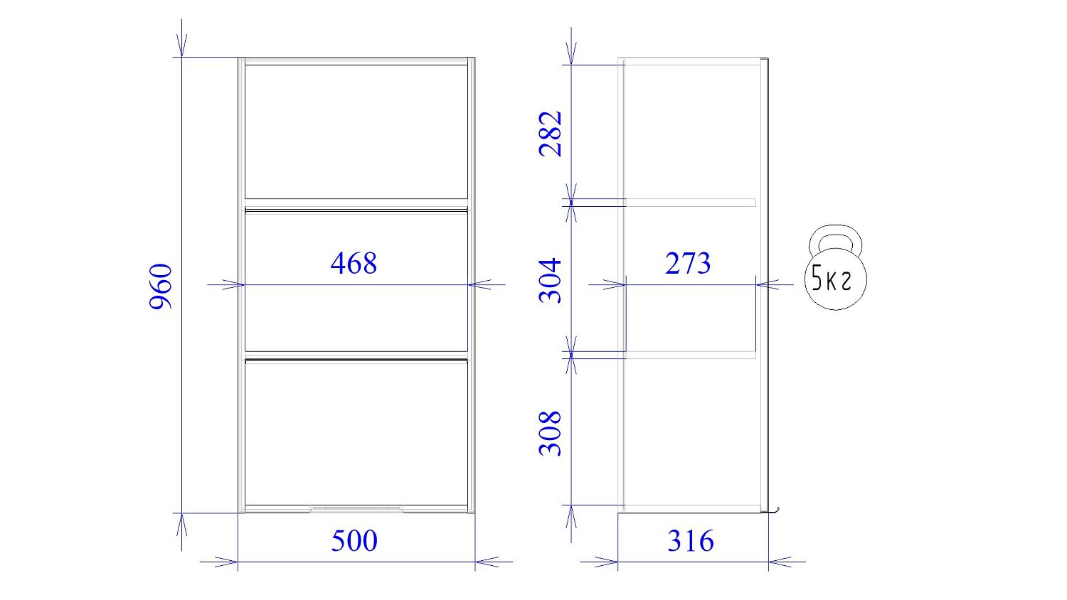 Шкаф 960 ШГ-50, Ватель (500*316*960) Дуб рейка шоколад, 23360