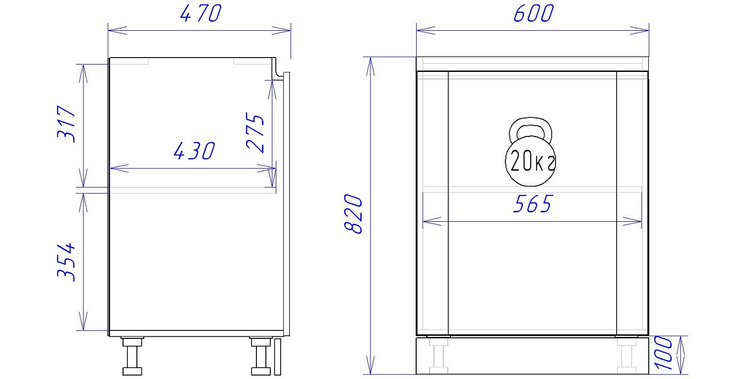 Стол С-60, Сити (600*470*820) Дуб Галифакс натуральный, 20805