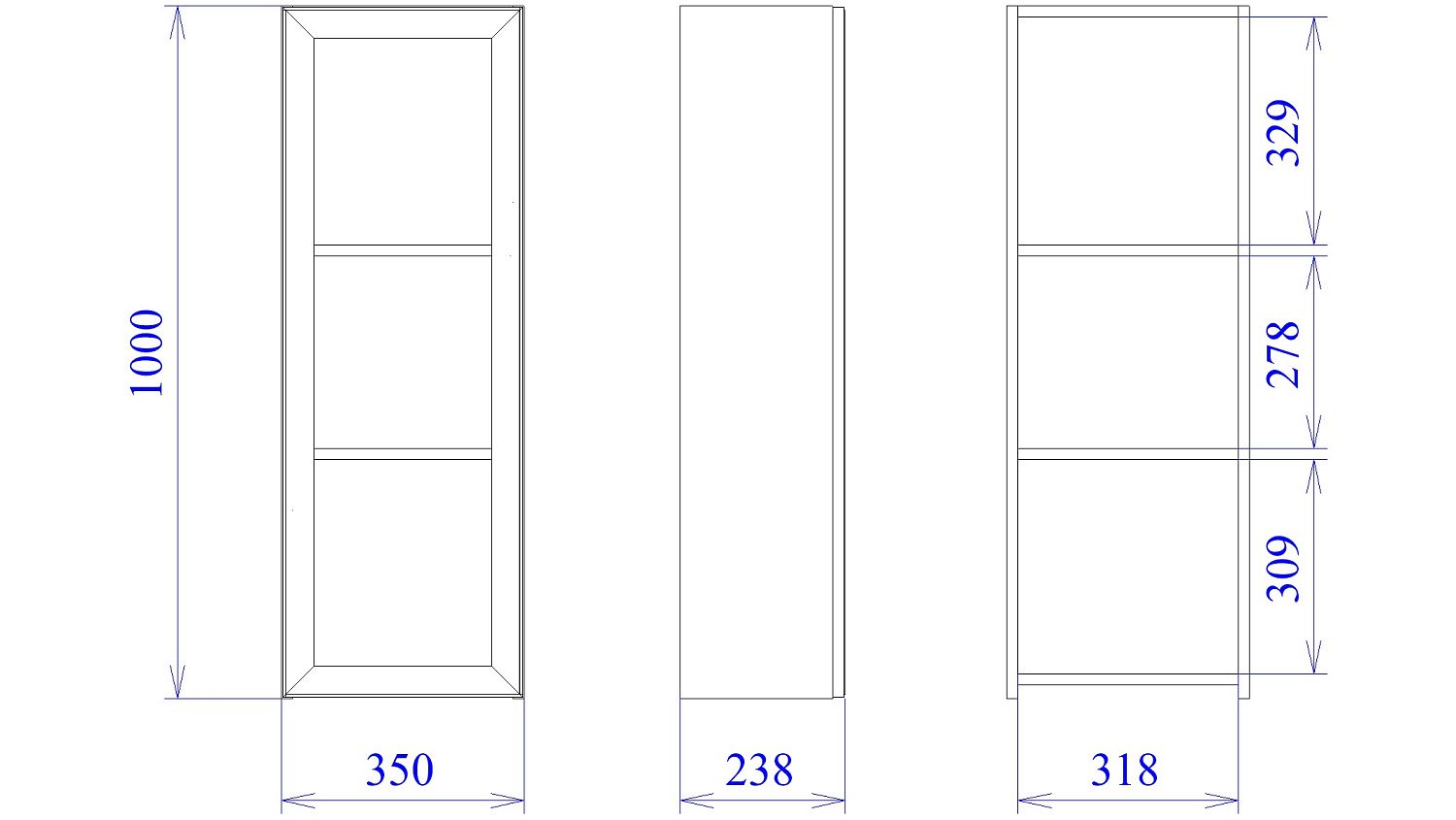 Шкаф навесной со стеклом, Лацио (350*238*1000) Серый камень, 30508