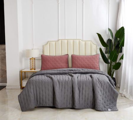 Покрывало  Броуди №7  (160*220) Розовый,Серый, Пок-Бр-7-160х220