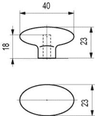 Ручка грибок В 006 000 Ni (2,5*4,5*2,5), В 006 000