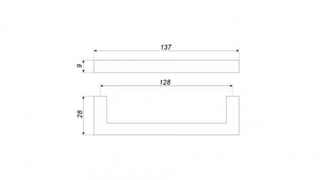 Мебельная ручка, RS043W.4/128