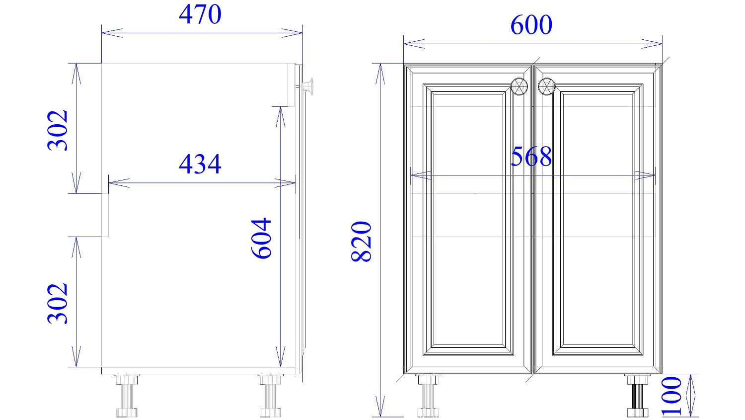 Стол под мойку СМ-60, Бьянка (600*470*820) Белый, 21110