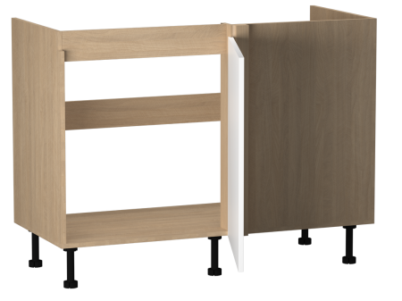 Стол под мойку угловой СМУ-120 левый, Женева (1154*534*870) Дуб Палермо/Белый матовый, 22414