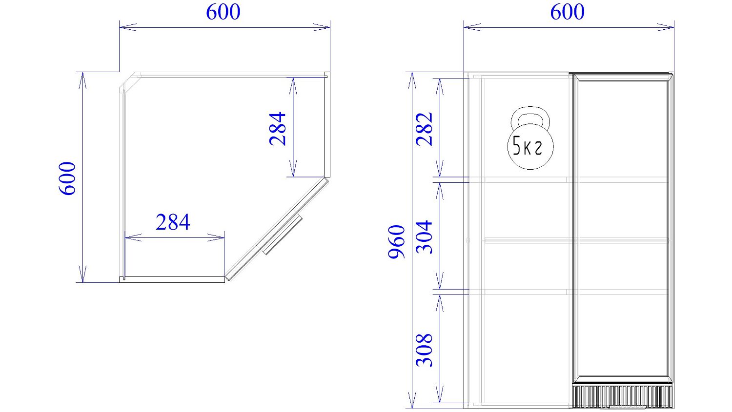 Шкаф 960 ШУ-60, Берта (600*600*960) Светлый Мокко, 22965