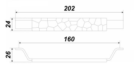 Мебельная ручка, RS322MBDN.5/160
