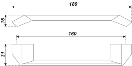 Мебельная ручка, RS182CP.4/160