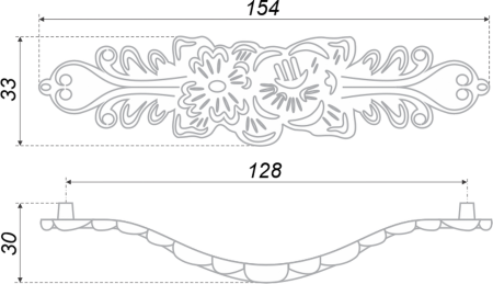 Мебельная ручка LACE, RS088CP/W.3/128