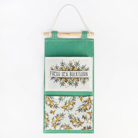 Кармашек текстильный Этель "Fresh sea buckthorn" (20*41) Зеленый/Белый, 7166130