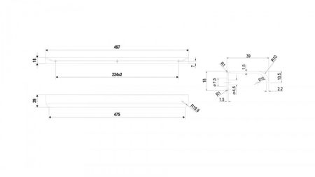 Мебельная ручка, RT110BL.1/000/500