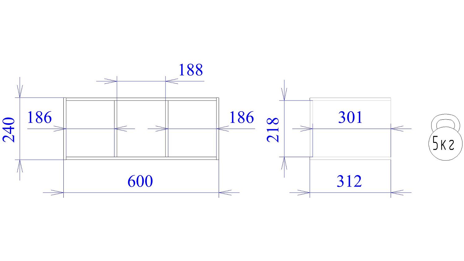 Шкаф ШО-60Г, Корпус кухни (600*312*240) Диамант серый, 21375
