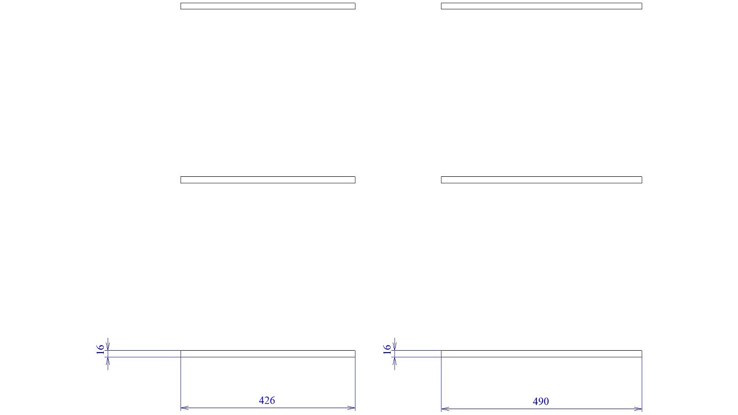 Дополнительные полки в 3, 4 дверный шкаф узкие, Фрея (426*490*16) Белый, 12518