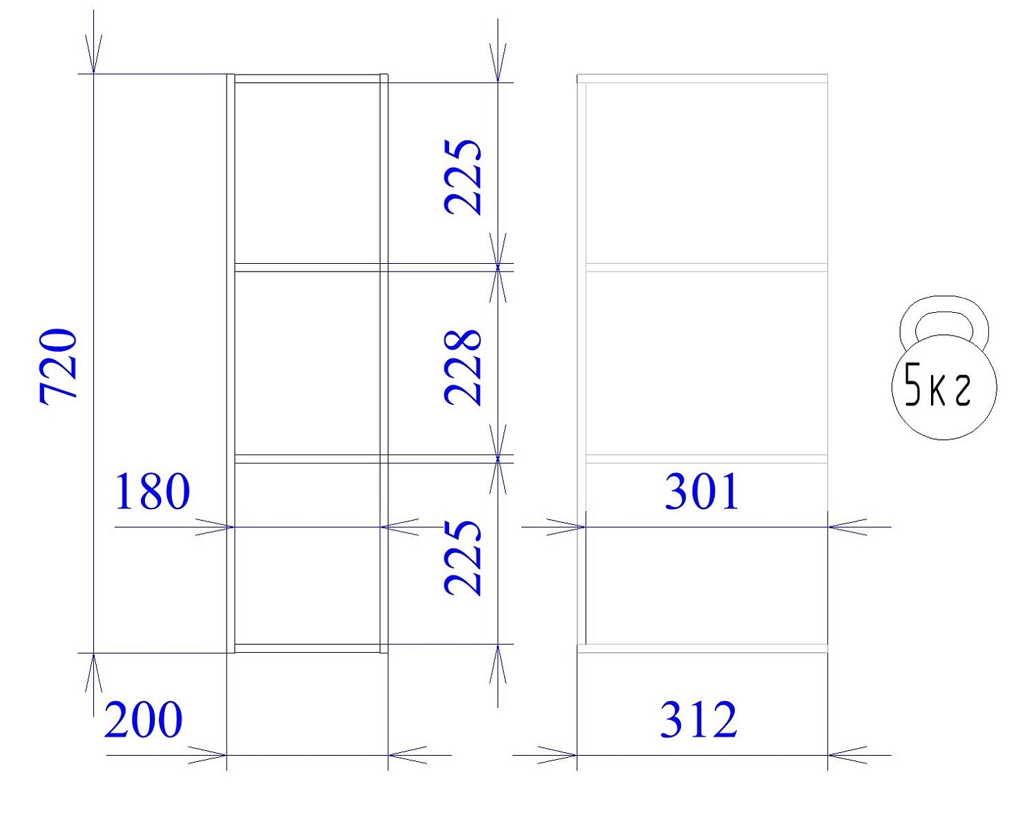 Шкаф ШО-20, Корпус кухни (200*312*720) Диамант серый, 21369