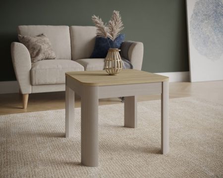 Стол журнальный, Квадро (550*550*450) Дуб Палермо/Серый камень , 61006