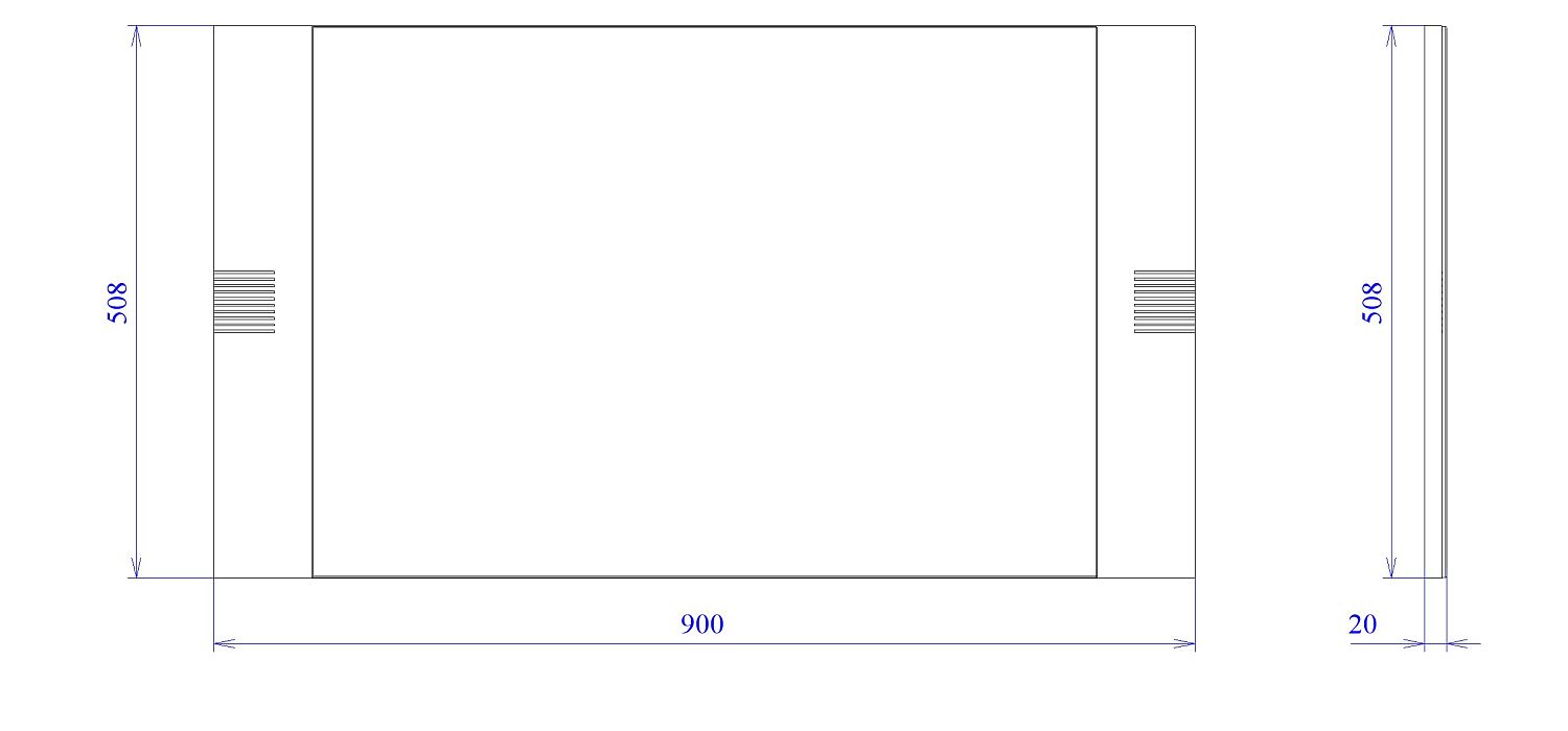Зеркало малое NEW, Мале (900*20*508) Дуб галифакс белый, 11232