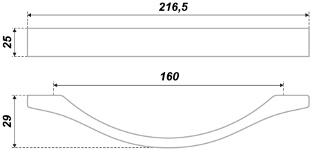 Мебельная ручка, RS176CP.4/160