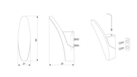 Мебельный крючок FLY, K105SC.9
