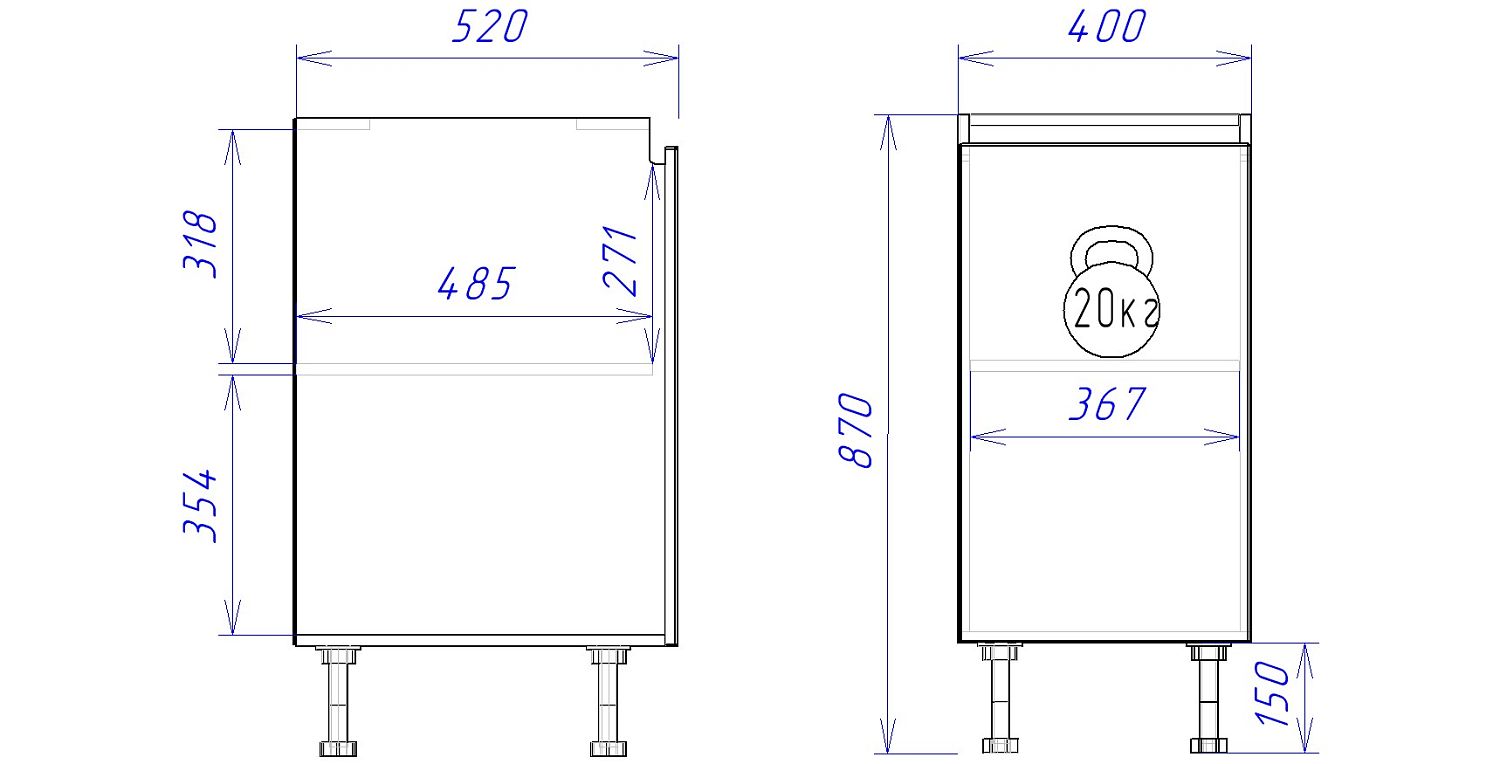 Стол С-40, Женева (400*520*870) Дуб Палермо/Серый камень , 22012