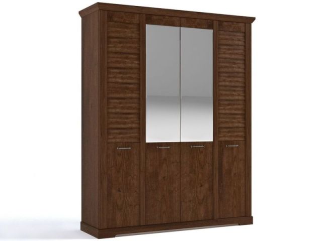 Шкаф 4-дверный риббек темно-коричневый2