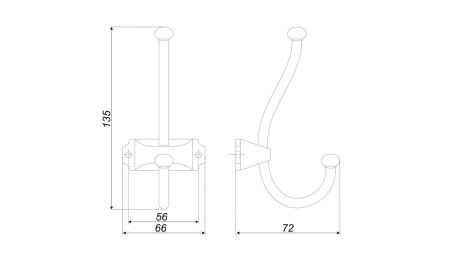 Мебельный крючок KARL, K215BSN.8