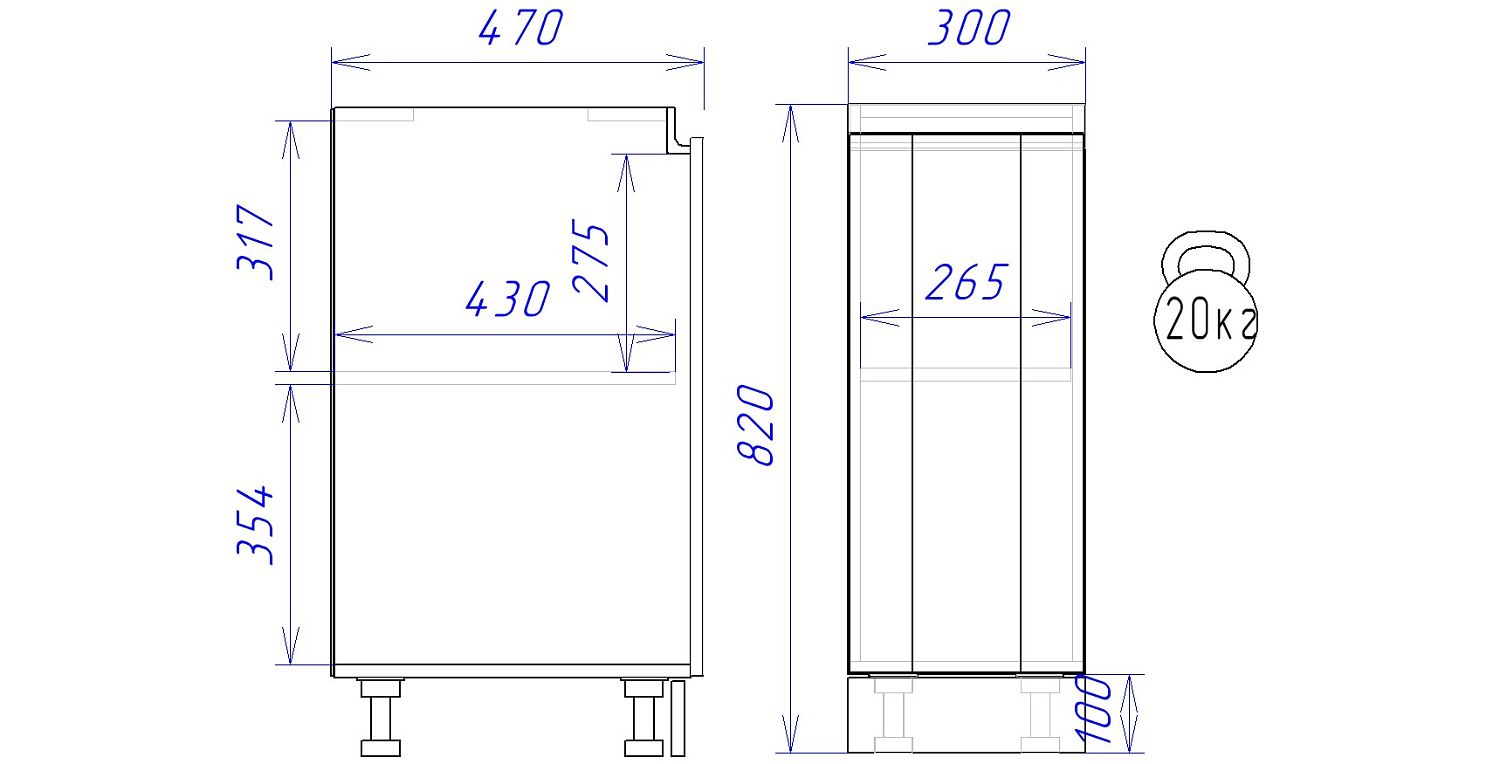 Стол С-30, Сити (300*470*820) Дуб Галифакс натуральный, 20803