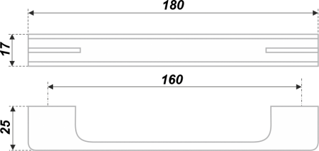 Мебельная ручка, RS267CP/BSN.4/160