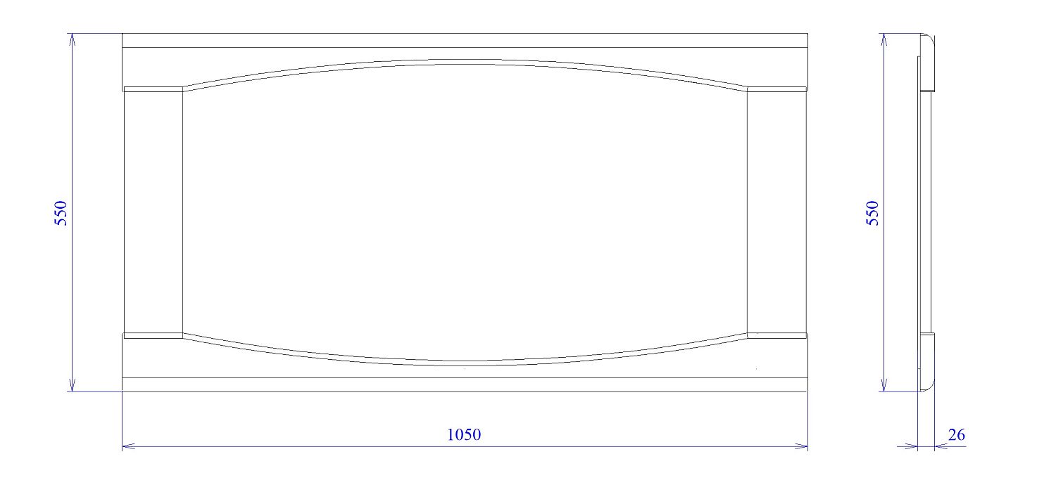 Зеркало, Лацио (1050*26*550) Серый камень, 11001